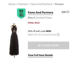 NWT Fame & Partners Black dress with sheer detailing
